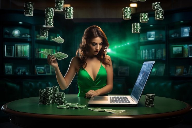 Ilustrasi pemain sedang menikmati permainan live casino digital secara interaktif