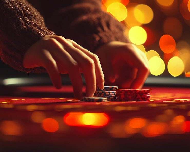 Dealer live casino profesional berinteraksi dengan pemain